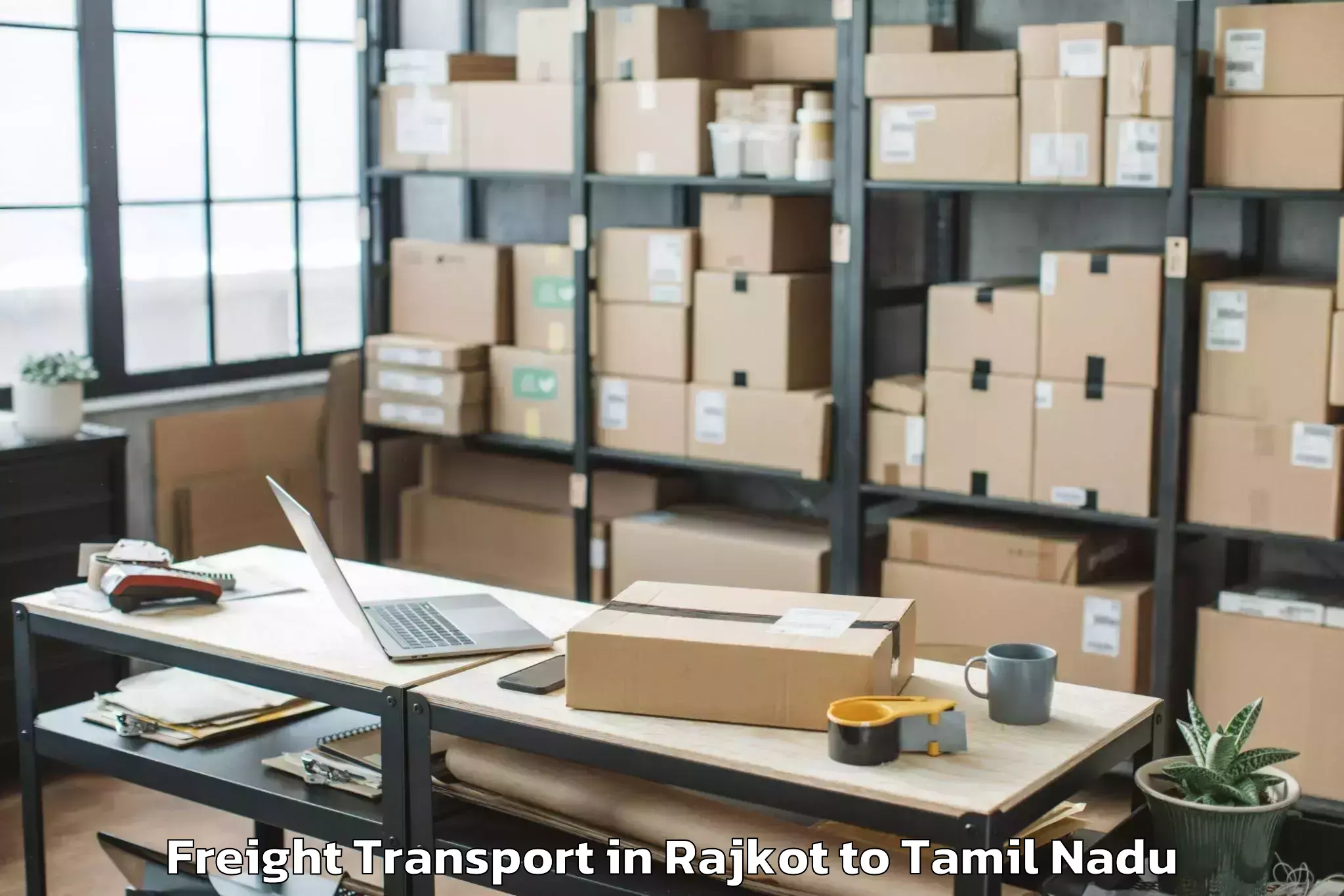 Book Rajkot to Anna University Chennai Freight Transport